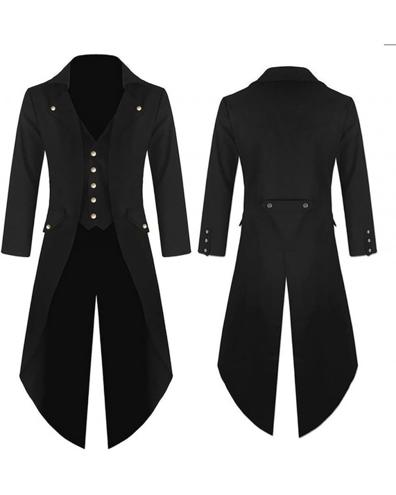 Tailcoat Women Jacket Womens Steampunk Coat Vintage Gothic Victorian Swallow Tail Plus Size Long Trench Coats Black $12.00 Coats