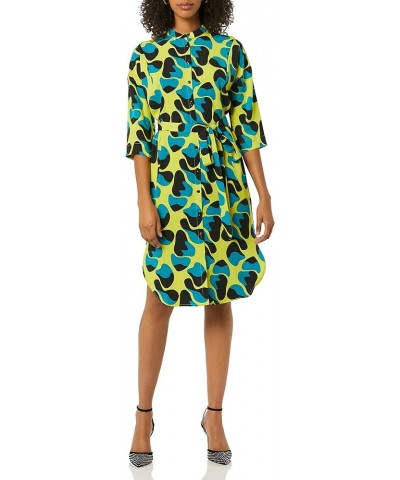 Women's Adeline Waist Tie Shirt Dress Citronelle Cell Print $13.16 Dresses