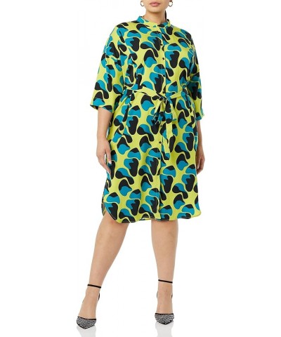 Women's Adeline Waist Tie Shirt Dress Citronelle Cell Print $13.16 Dresses