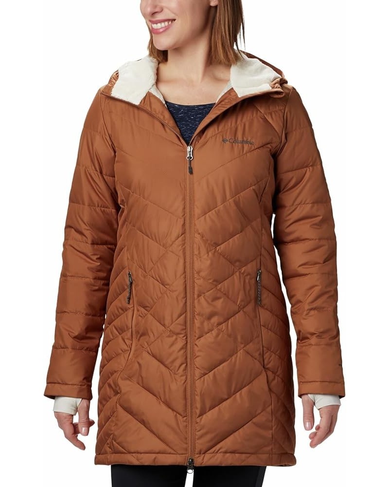 Women's Heavenly Long Hooded Jacket Camel Brown $36.51 Jackets