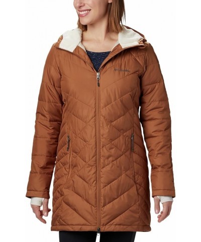 Women's Heavenly Long Hooded Jacket Camel Brown $36.51 Jackets