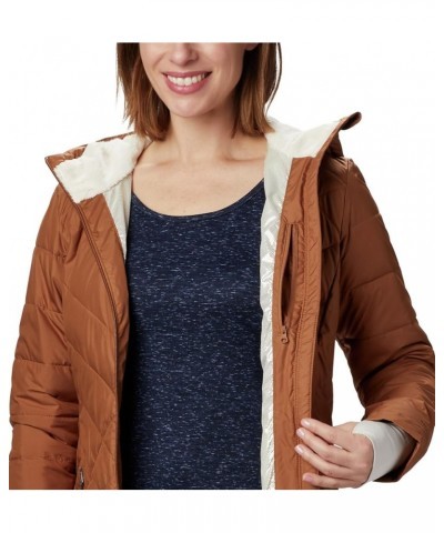 Women's Heavenly Long Hooded Jacket Camel Brown $36.51 Jackets