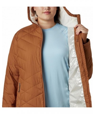 Women's Heavenly Long Hooded Jacket Camel Brown $36.51 Jackets