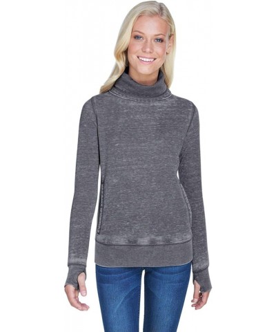 J. America-Ladies' Zen Fleece Raglan Sleeve Crewneck Sweatshirt-8927 Dark Smoke $19.40 Hoodies & Sweatshirts