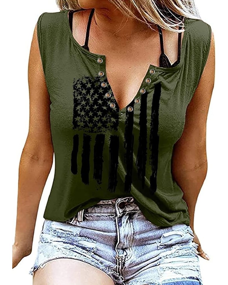 Womens American Flag Tank Tops Patriotic Shirts for Women 4th of July Tanks Top Loose Fit Summer Ring Hole V-Neck Tees Top I1...