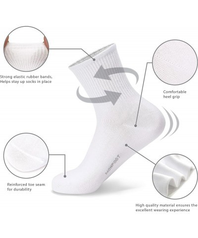 Women's 1/10 Pack Comfortable Casual Cotton Quarter Crew Socks White (10 Pairs) $17.09 Socks