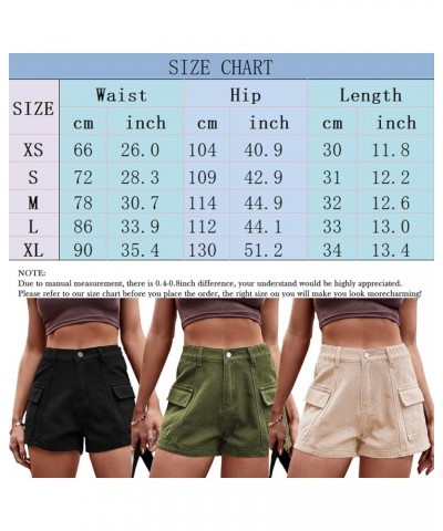 Women's High Waist Cargo Denim Shorts Summer Casual Straight Wide Leg Workout Jean Shorts with Pockets A Black $15.95 Shorts