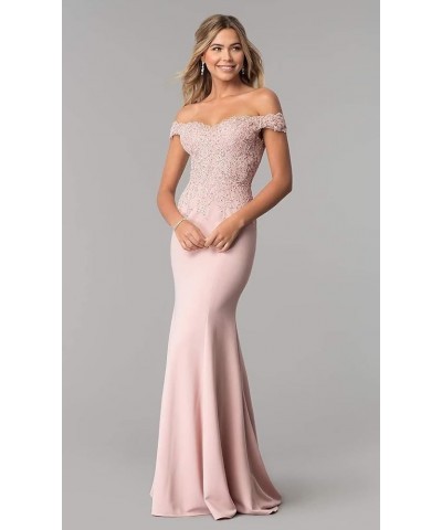 Lace Off Shoulder Mermaid Bridesmaid Dresses for Women 2022 Long Satin V Neck Beaded Formal Evening Prom Gowns with Train 616...