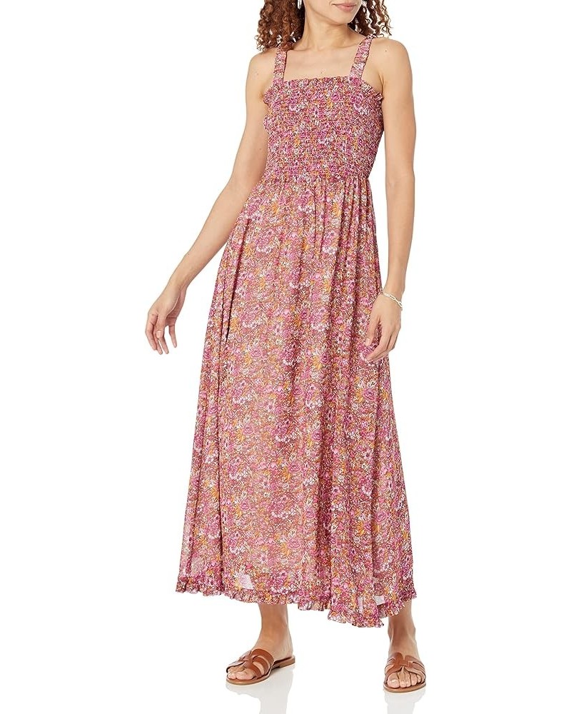 Women's Jaya Smocked-Bodice Chiffon Maxi Dress Dress Pink Multi Floral $16.36 Dresses