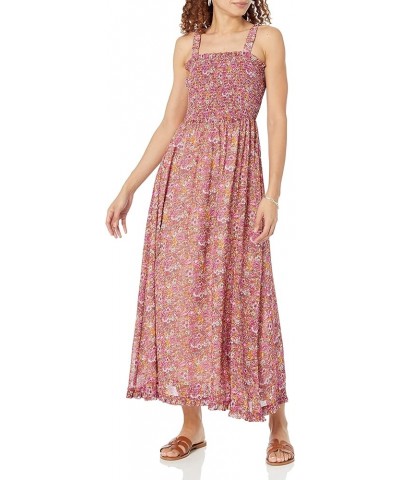 Women's Jaya Smocked-Bodice Chiffon Maxi Dress Dress Pink Multi Floral $16.36 Dresses