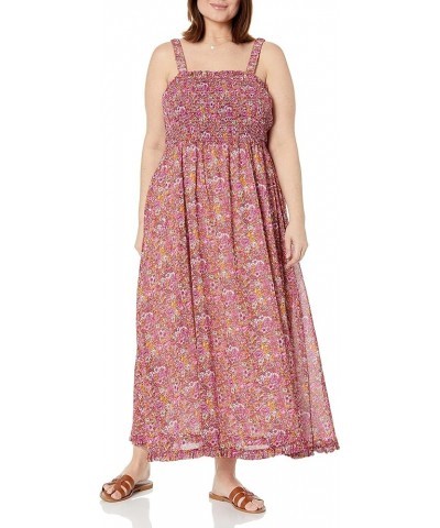 Women's Jaya Smocked-Bodice Chiffon Maxi Dress Dress Pink Multi Floral $16.36 Dresses