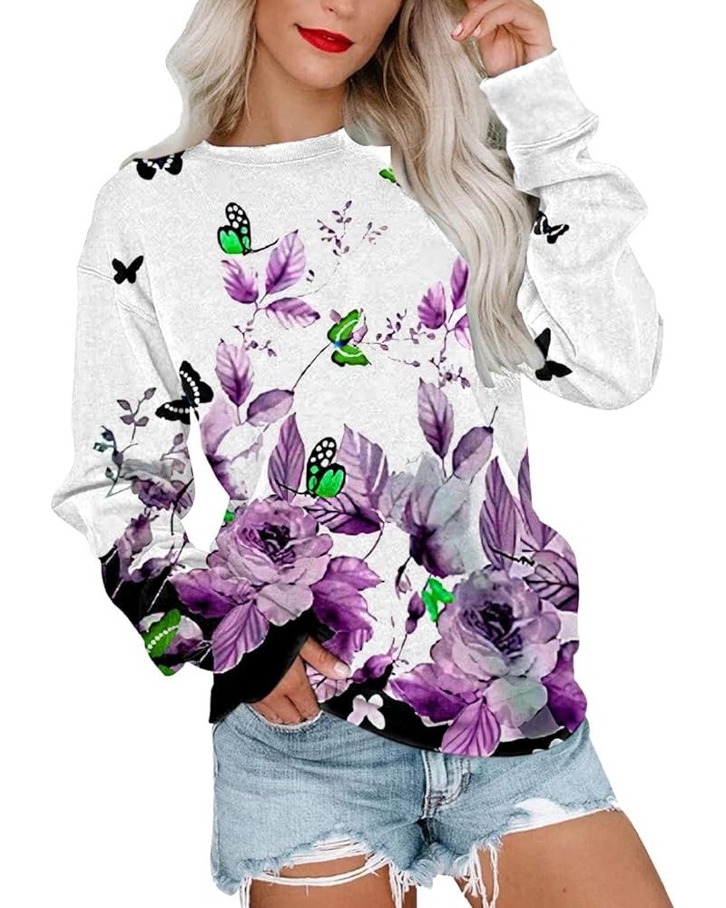 Lightweight Sweatshirts for Women,Women's Casual Crew Neck Sweatshirt Loose Soft Long Sleeve Pullover Tops B-q $11.12 Hoodies...