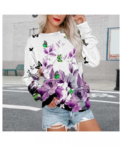 Lightweight Sweatshirts for Women,Women's Casual Crew Neck Sweatshirt Loose Soft Long Sleeve Pullover Tops B-q $11.12 Hoodies...