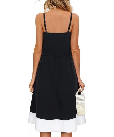 Women's Summer Casual Wrap V Neck Sleeveless Midi Dresses 63 Black $10.79 Dresses