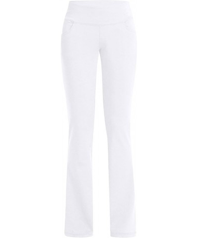 Womens Flare Yoga Pants with Pockets Flared Leggings Comfy Crossover Pants Casual High Waisted Bootcut Pants G024- White $8.2...