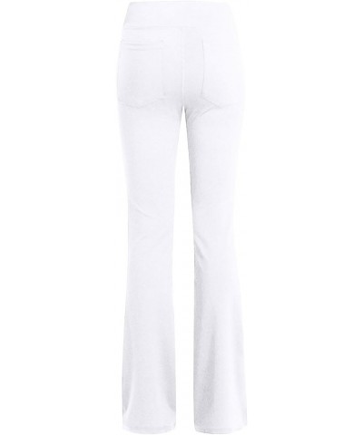 Womens Flare Yoga Pants with Pockets Flared Leggings Comfy Crossover Pants Casual High Waisted Bootcut Pants G024- White $8.2...