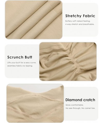 Scrunch Butt Lifting Workout Leggings for Women Seamless High Waisted Yoga Pants Tummy Control Gym Booty Tight 1 Upgrade Khak...