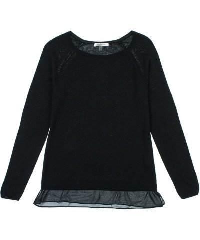 Womens Layered Look Long Sleeve Sweater Black $14.70 Sweaters