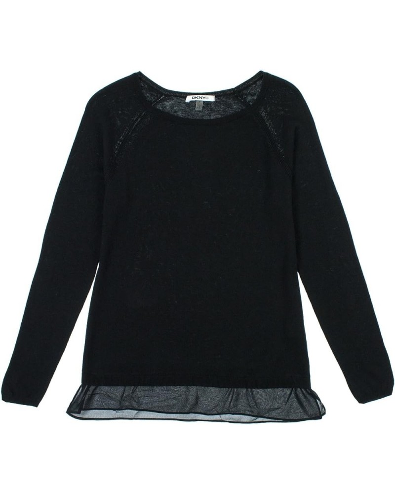 Womens Layered Look Long Sleeve Sweater Black $14.70 Sweaters