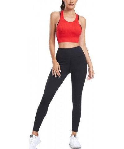 Women's Sports Bra Racerback Medium Support Double Layer Straps Workout Padded Yoga Bra Cropped Tank Tops Camisole Scarlet $1...