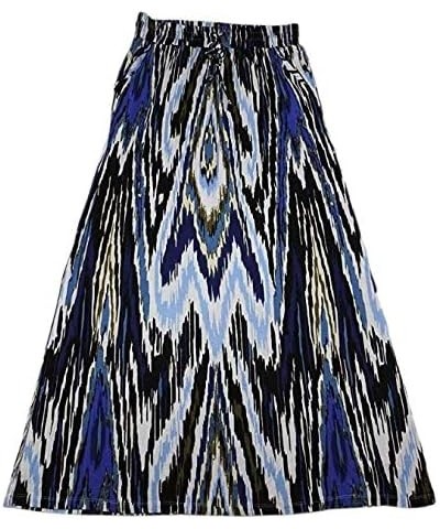 Women's Long Flowy with Pockets Maxi Skirt, Ikat Onyx Combo (Large) $12.71 Skirts