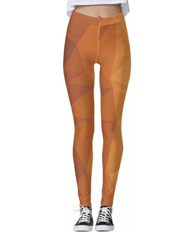 Full Length Women's Leggings Colorful Geometric Print Leggings Hiking Running Pants Pockets Thermal Velvet Winter Orange-g $7...