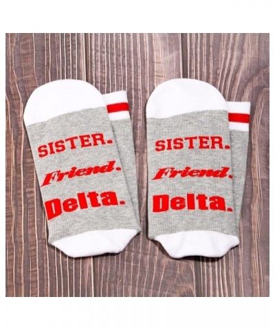 2 Pairs Sorority Socks Sorority Gift Sister Friend Novelty Socks For Friend Sister Sister Friend Delta $10.74 Activewear