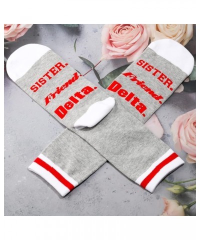 2 Pairs Sorority Socks Sorority Gift Sister Friend Novelty Socks For Friend Sister Sister Friend Delta $10.74 Activewear