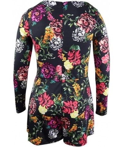 Women's Long Sleeve Laurena Romper Shorts, Room of Blooms, XL $10.74 Jumpsuits