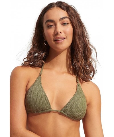 Women's Slide Triangle Bikini Top Swimsuit Sea Dive Khaki $44.41 Swimsuits