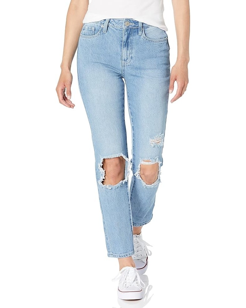 Women's Junior Hybrid Dream High-Rise Mom Fit Ankle Jean 2812c Sky Blue $17.91 Jeans