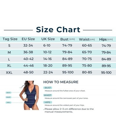 Women's V-Neck One Piece Swimsuit Tummy Control Swimwear Cross Back Bathing Suit Blue $17.50 Swimsuits