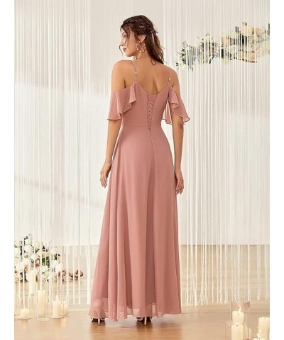 Off The Shoulder Chiffon Bridesmaid Dresses for Women with Slit A Line Formal Evening Party Dress with Pockets FBD001 Yellow ...