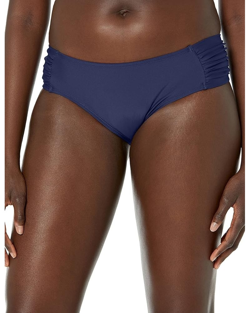 Women's Ruched Sides Bikini Bottom Navy Blue $10.79 Swimsuits