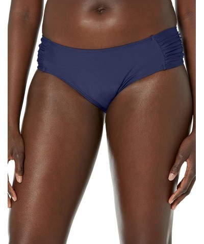 Women's Ruched Sides Bikini Bottom Navy Blue $10.79 Swimsuits