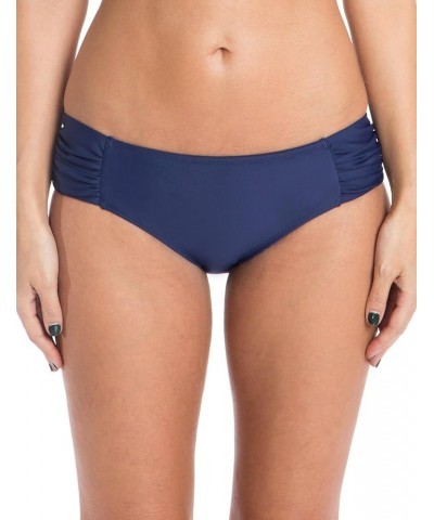 Women's Ruched Sides Bikini Bottom Navy Blue $10.79 Swimsuits