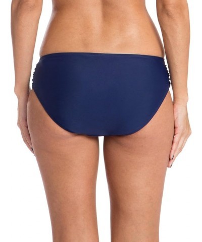 Women's Ruched Sides Bikini Bottom Navy Blue $10.79 Swimsuits