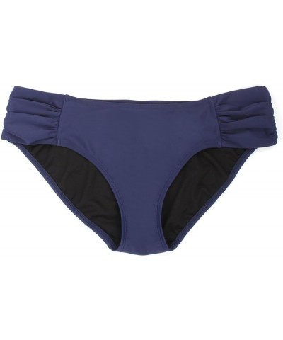 Women's Ruched Sides Bikini Bottom Navy Blue $10.79 Swimsuits