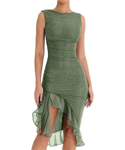 Women Sexy See Through Sheer Mesh Maxi Dress Y2k Bodycon Bikini Cover Up Beach Long Dress Hem Split Summer Swimwear Green-j $...