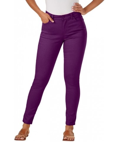 Womens High Waisted Stretch Skinny Jean Available in 17 Colors and Plus Size Plum Purple $21.96 Jeans