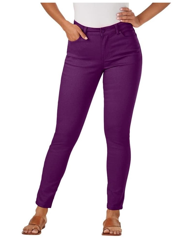 Womens High Waisted Stretch Skinny Jean Available in 17 Colors and Plus Size Plum Purple $21.96 Jeans