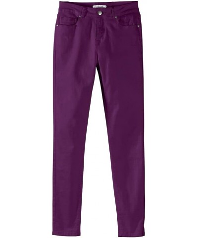 Womens High Waisted Stretch Skinny Jean Available in 17 Colors and Plus Size Plum Purple $21.96 Jeans