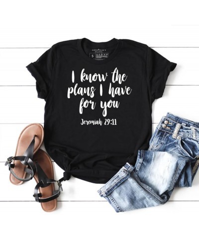 Christian Tshirts Women Jesus Shirts Christian Apparel Plans Black $12.07 Tops