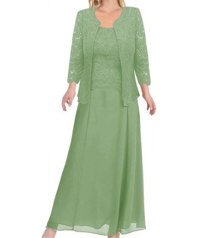 Mother of The Bride Dresses Lace Evening Formal Dress Chiffon Wedding Guest Groom Dresses with Floral Lace Jacket Olive $36.5...