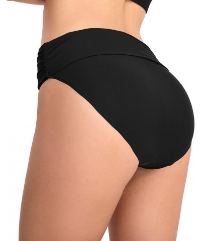 Women's High Waisted Bikini Swim Bottoms Full Coverage Tankini Swimsuit Bottoms Dance Briefs Zx01-black $3.48 Swimsuits