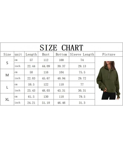 Women's Half-Zipper Hoodies Quarter Zip Up Fleece Sweatshirt Cropped Long Sleeve Pullover Tops Sea Blue $19.78 Hoodies & Swea...