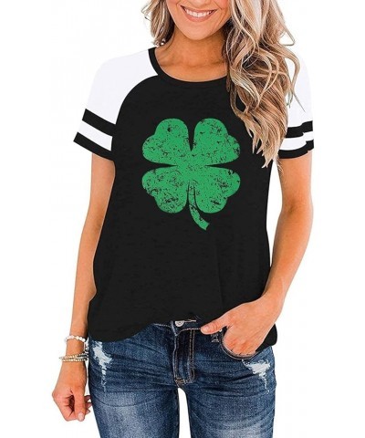 Women's Baseball Style Raglan Sleeve American Flag Star Stripe Summer Patriotic Shirts Black Kelly Green 3 $11.33 T-Shirts