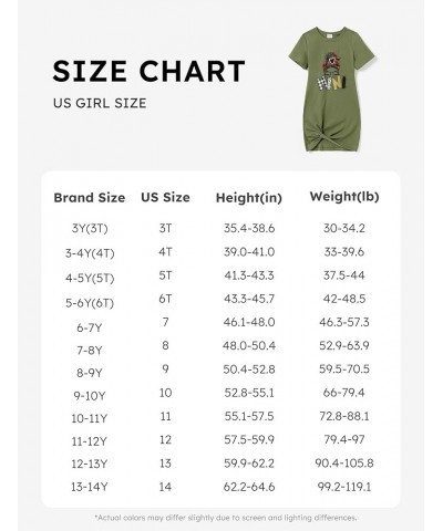 Mommy and Me Matching Dresses Cartoon Print Short Sleeve Crewneck T-Shirt Dress Girl Army Green $9.68 Dresses