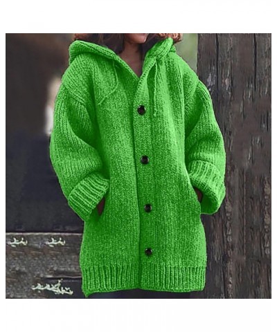 Womens Sweaters Open Front Cardigan Button Down Long Sleeve Shirt Cable Knit Chunky Tops Warm Winter Coats Outwear B-green $1...