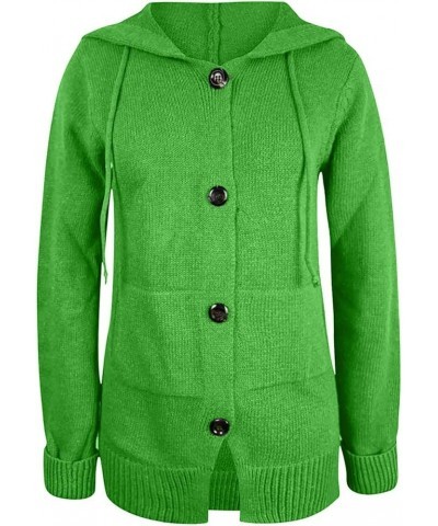 Womens Sweaters Open Front Cardigan Button Down Long Sleeve Shirt Cable Knit Chunky Tops Warm Winter Coats Outwear B-green $1...